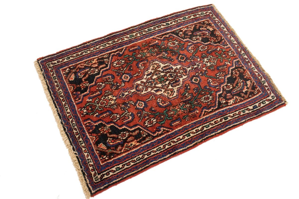 Semi Antique Red Tribal 3X4 Hamedan Persian Rug