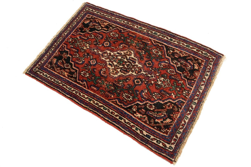 Semi Antique Red Tribal 3X4 Hamedan Persian Rug