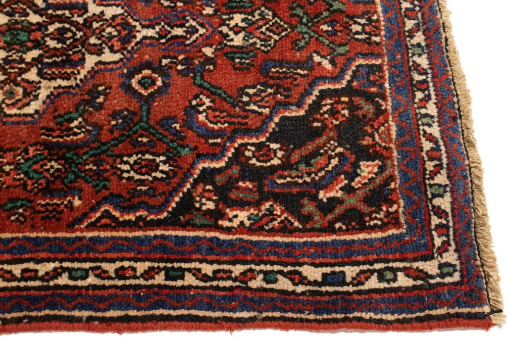 Semi Antique Red Tribal 3X4 Hamedan Persian Rug