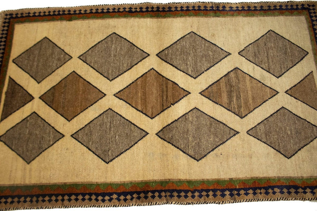 Semi Antique Tribal Beige 3'3X5'8 Shiraz Lori Persian Rug