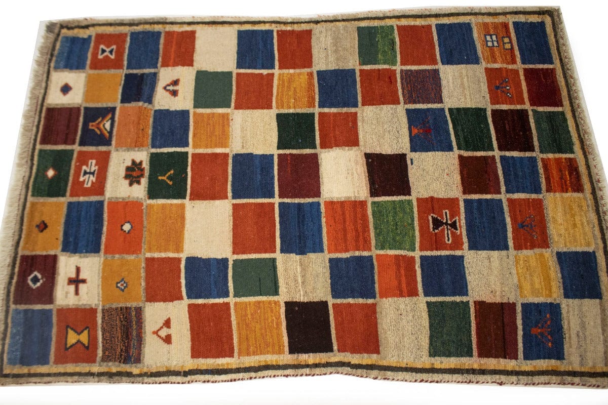 Semi Antique Tribal Multicolored 3X5 Gabbeh Persian Rug