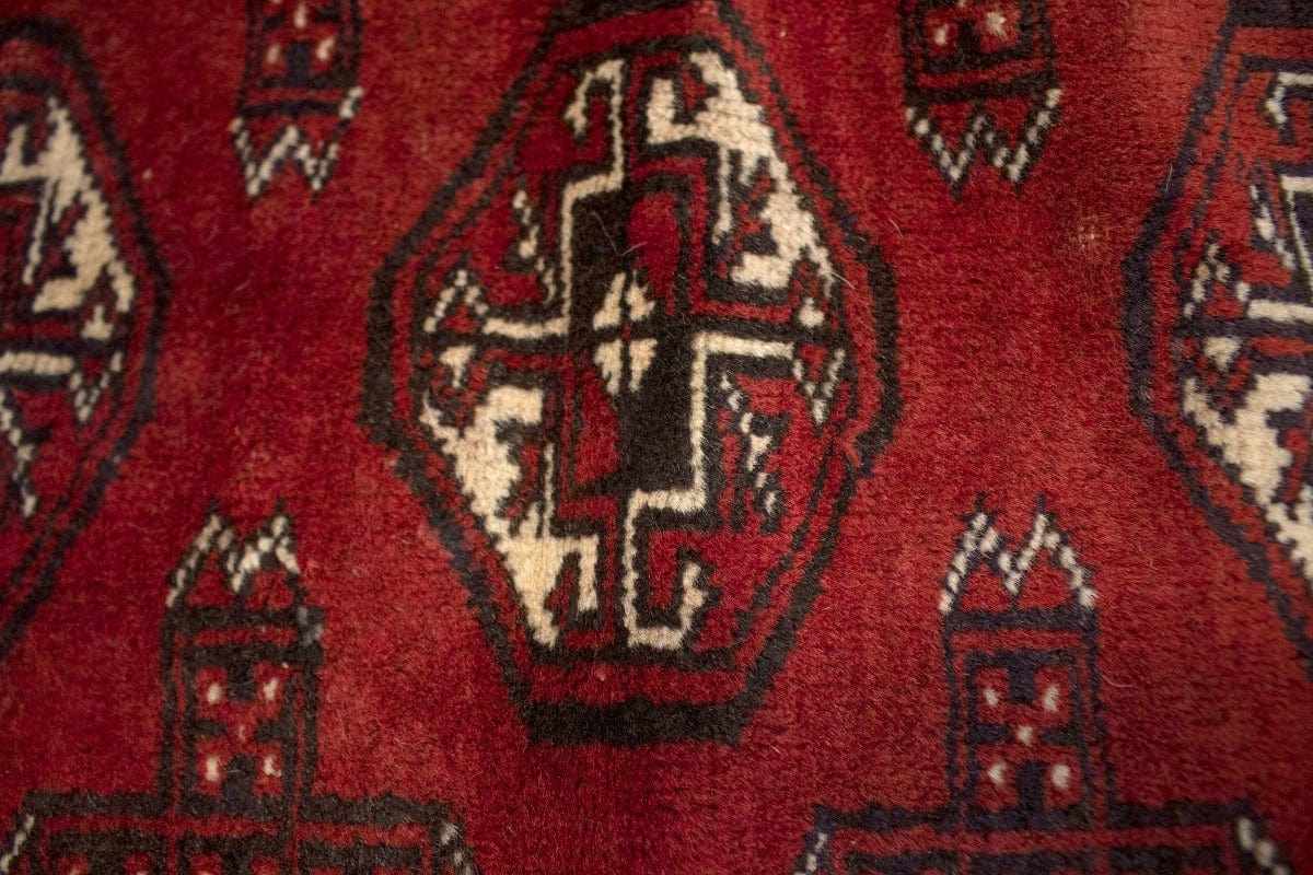 Semi Antique Tribal Red 4X5 Turkoman Persian Rug