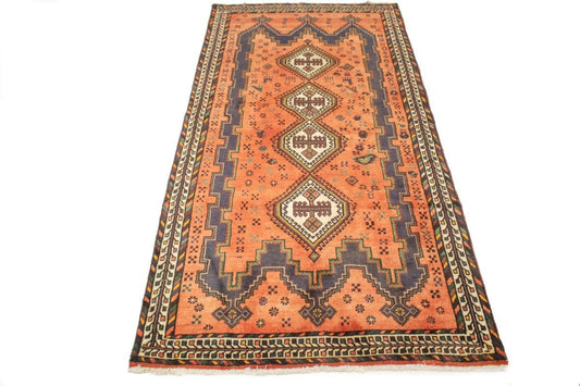 Semi Antique Orange Tribal 4X8 Sirjan Persian Rug