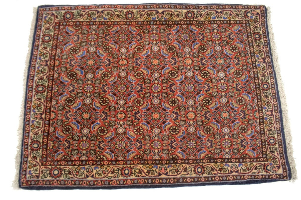 Orange Floral Tribal 2'5X3'3 Bidjar Persian Rug