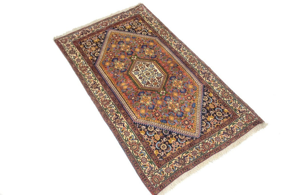 Orange-red Floral 2'6X4'3 Bidjar Persian Rug