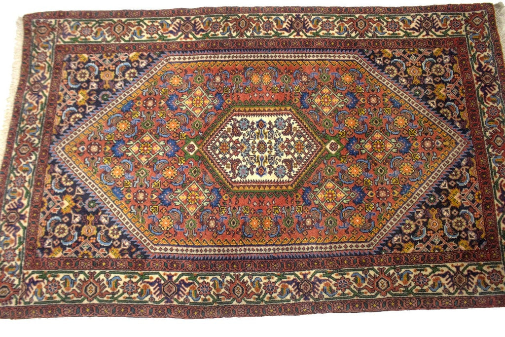 Orange-red Floral 2'6X4'3 Bidjar Persian Rug