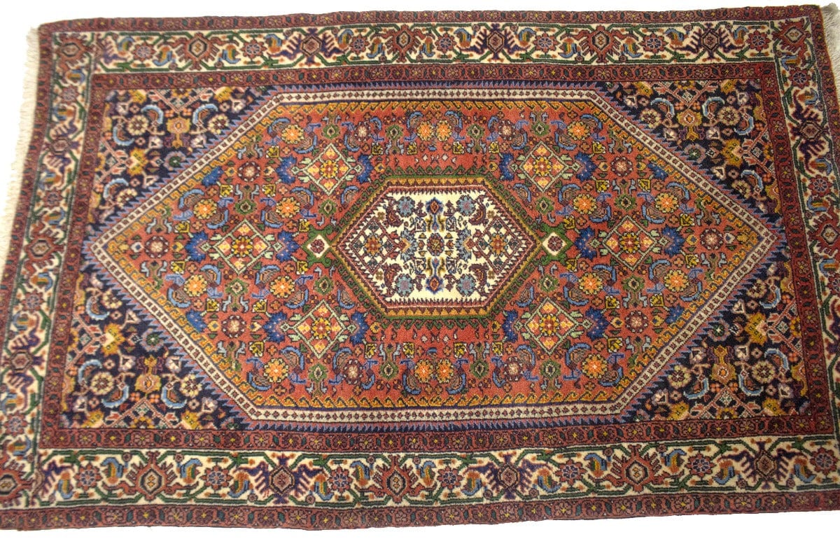 Orange-red Floral 2'6X4'3 Bidjar Persian Rug