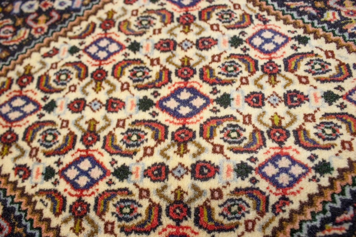 Vintage Floral Purple-navy 2X9 Bidjar Persian Runner Rug