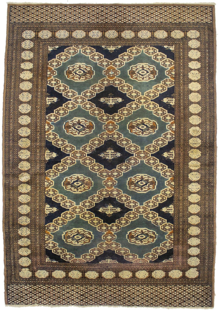Antique Tribal Gray & Brown 4X6 Turkoman Persian Rug