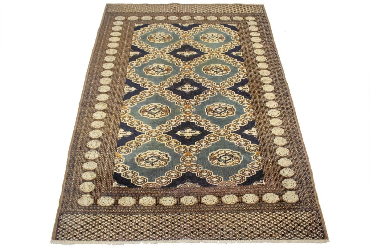 Antique Tribal Gray & Brown 4X6 Turkoman Persian Rug