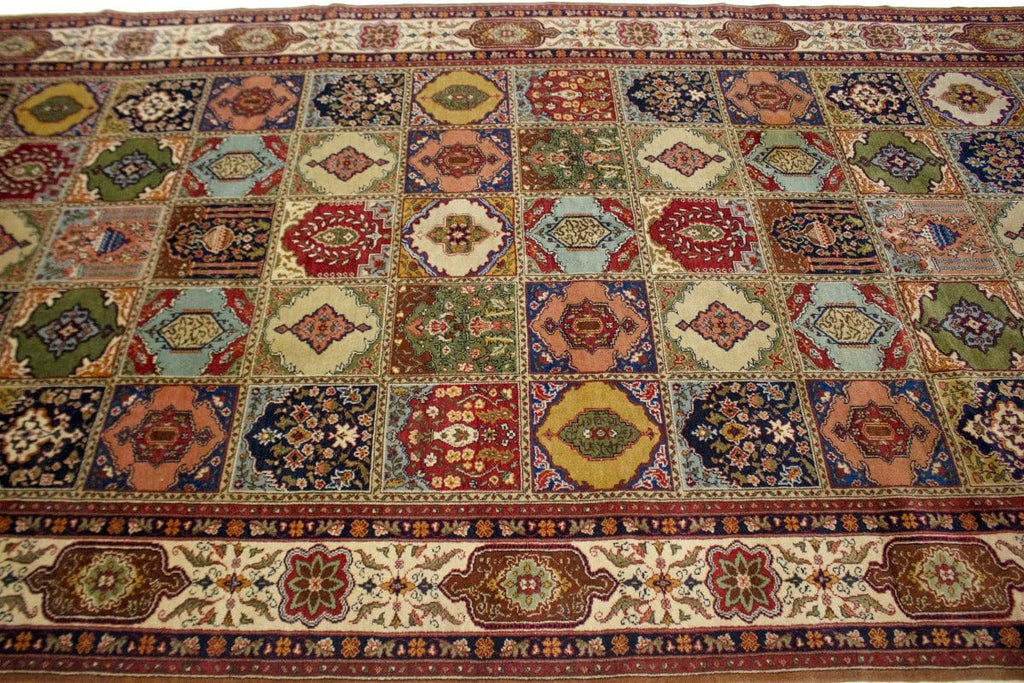 Semi Antique Floral Garden 6'6X13'7 Ardabil Bakhtiari Persian Rug