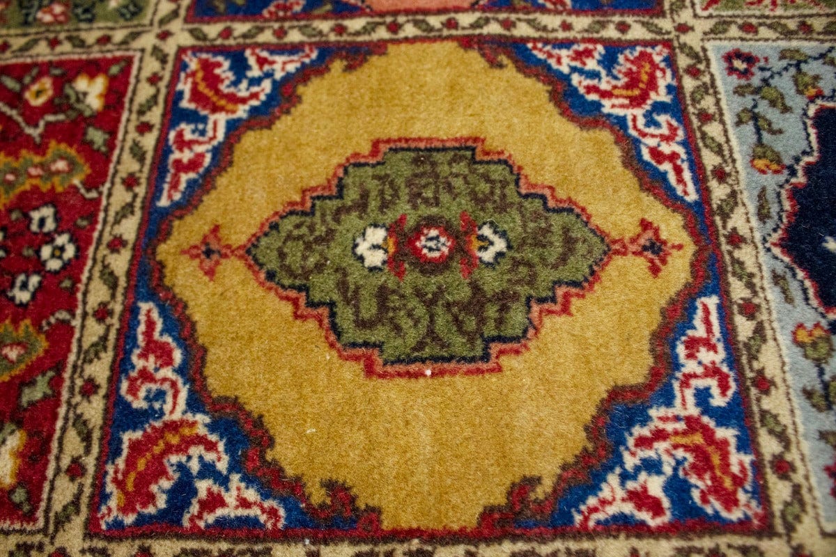 Semi Antique Floral Garden 6'6X13'7 Ardabil Bakhtiari Persian Rug