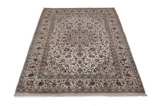 Vintage Beige Traditional 8X12 Kashan Persian Rug