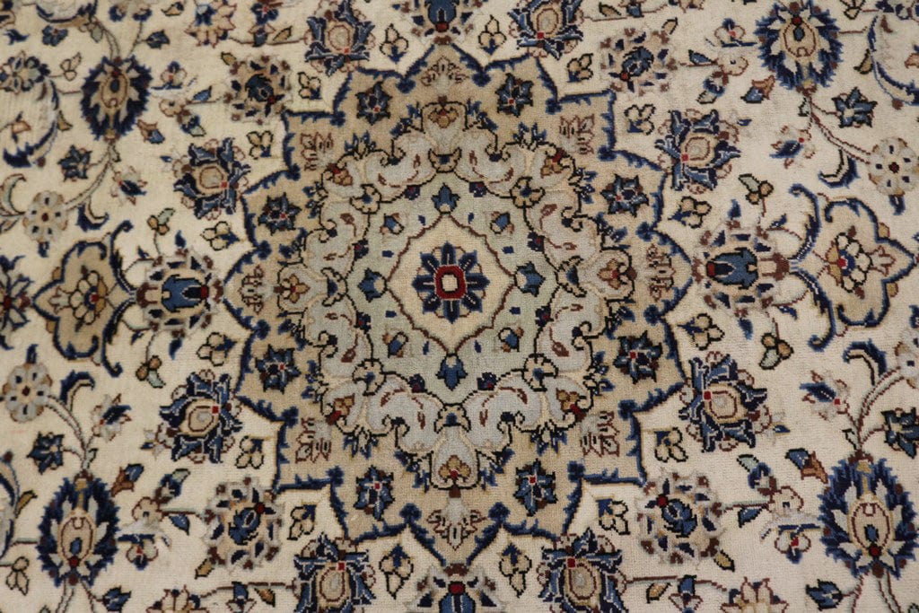 Vintage Beige Traditional 8X12 Kashan Persian Rug