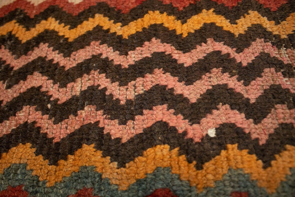 Semi Antique Tribal Stripes Multicolored 3X4 Gabbeh Persian Rug