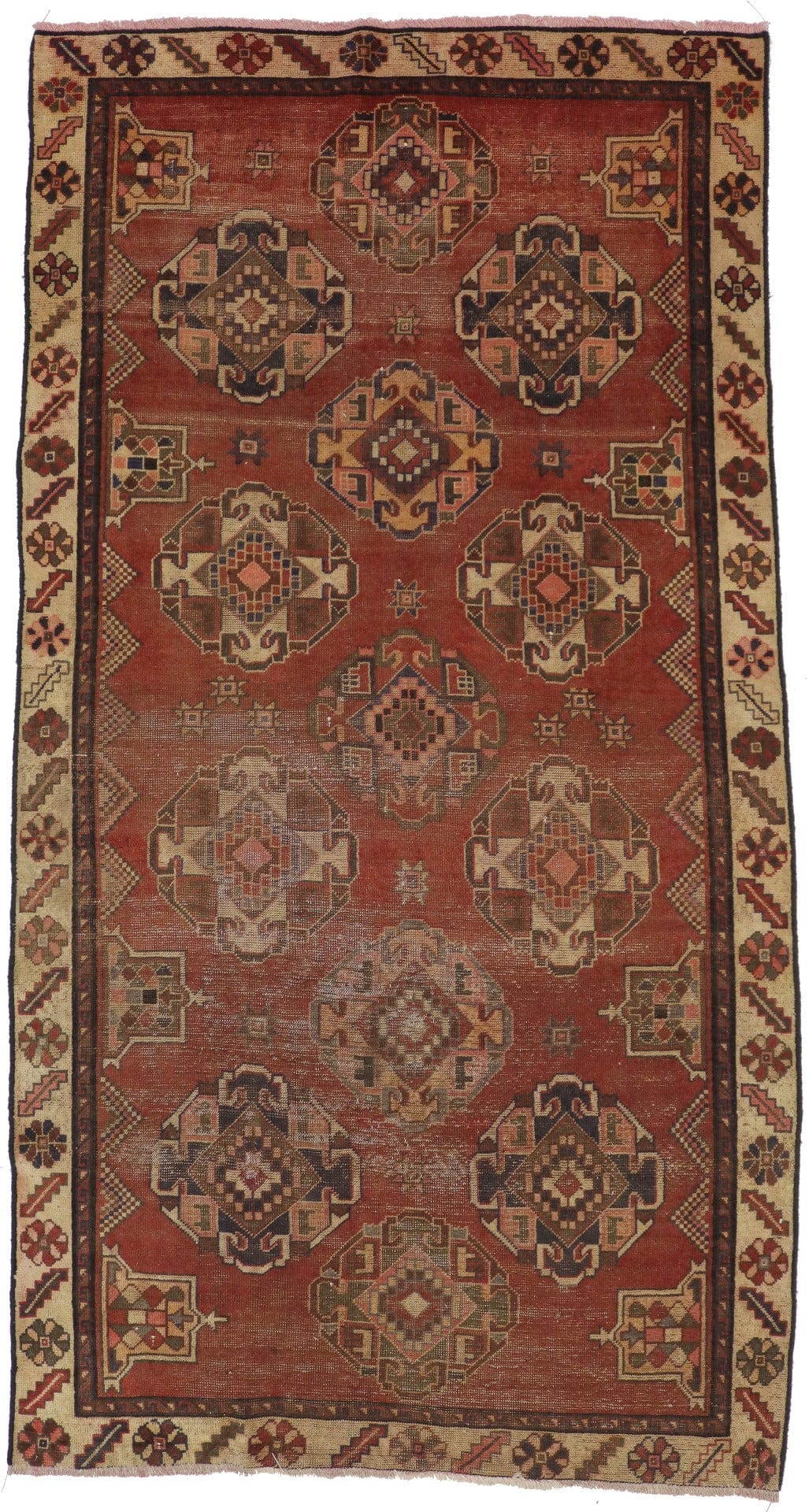 Antique Tribal Geometric 4'6X8'9 Shiraz Lori Persian Rug