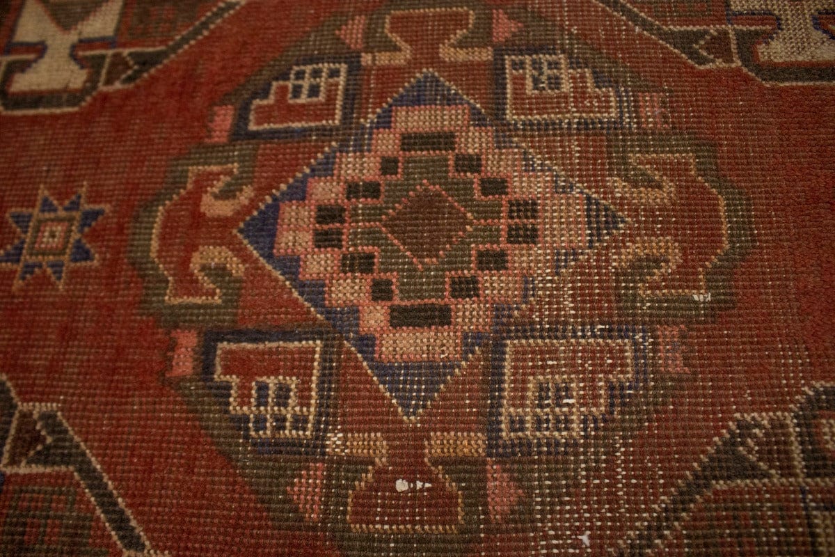 Antique Tribal Geometric 4'6X8'9 Shiraz Lori Persian Rug