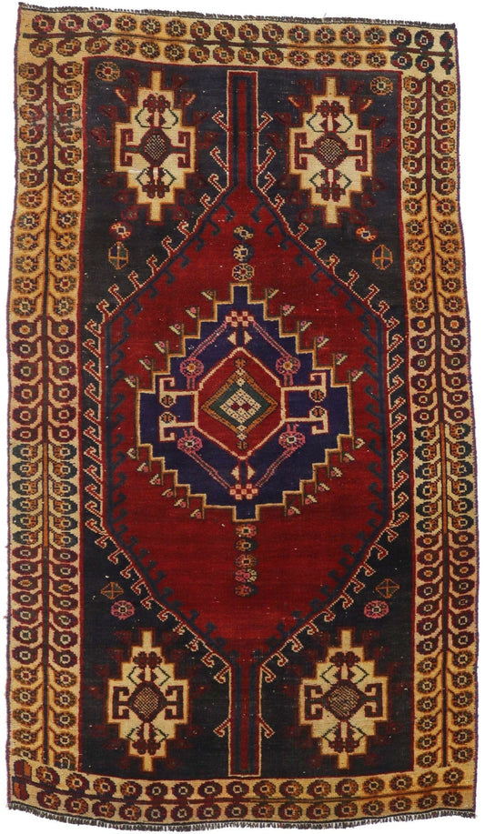 Antique Red Tribal 4X7 Shiraz Persian Rug