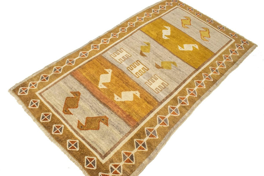 Semi Antique Multicolored Tribal 3'6X6'3 Shiraz Persian Rug