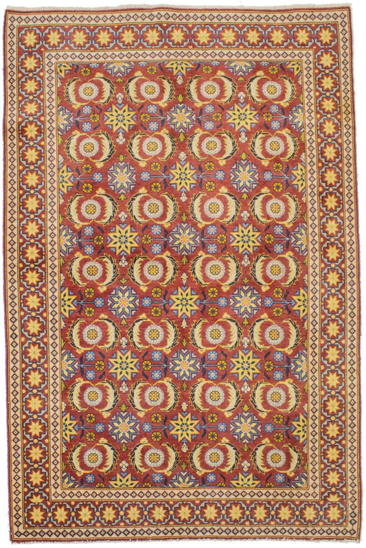 Semi Antique Allover Floral 4X6 Tabriz Persian Rug