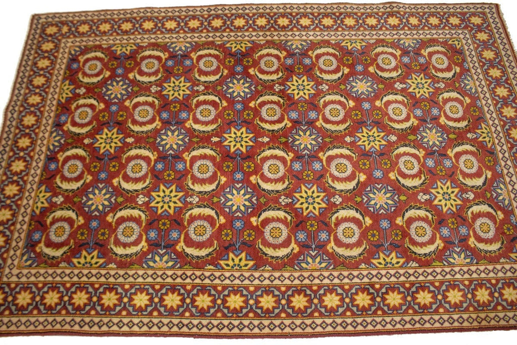 Semi Antique Allover Floral 4X6 Tabriz Persian Rug