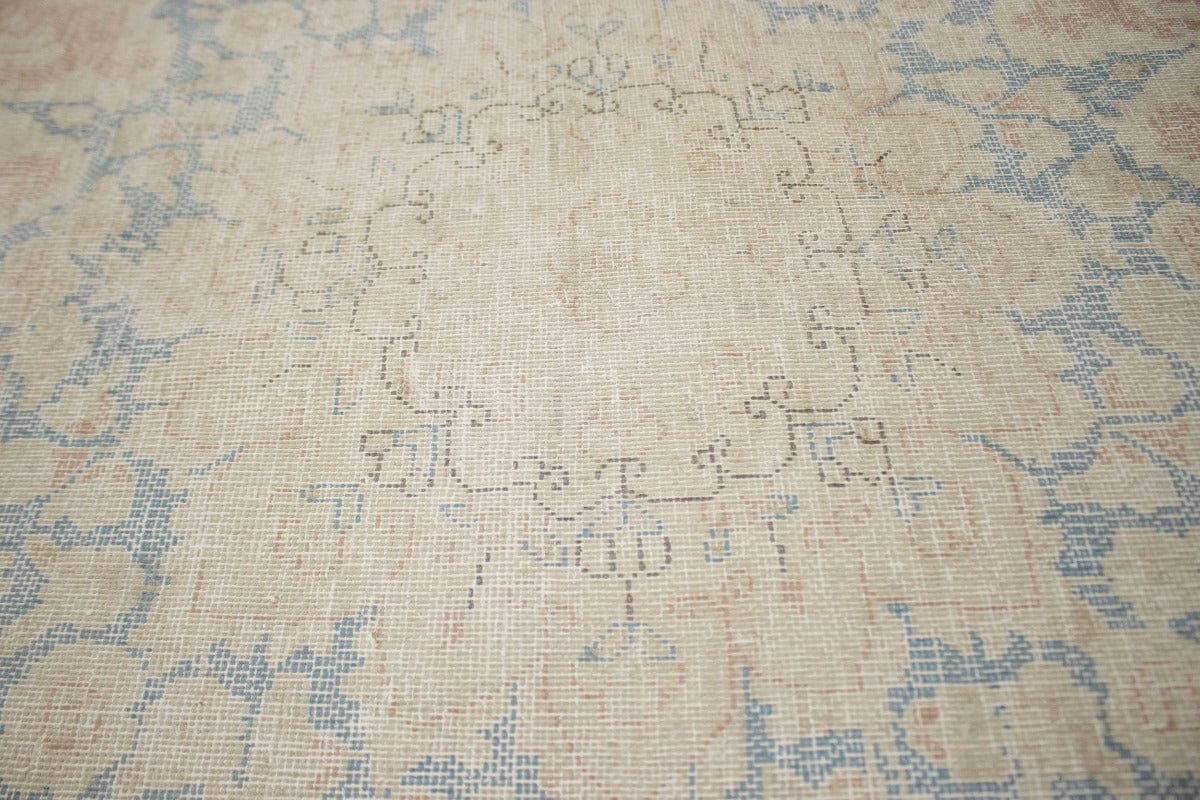 Antique Muted Distressed Floral 10X13 Kerman Persian Rug