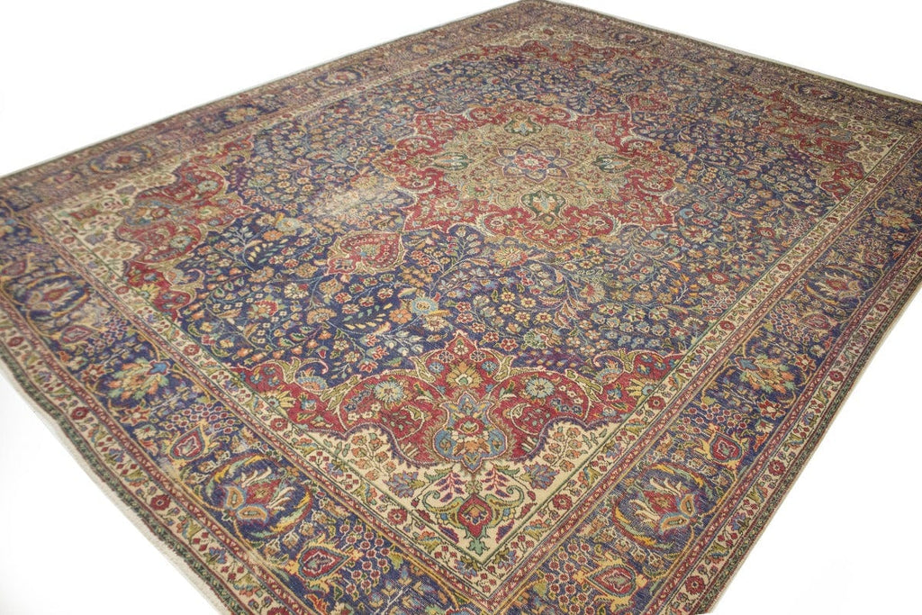 Muted Purple-navy Antique Traditional 10X13 Tabriz Persian Rug