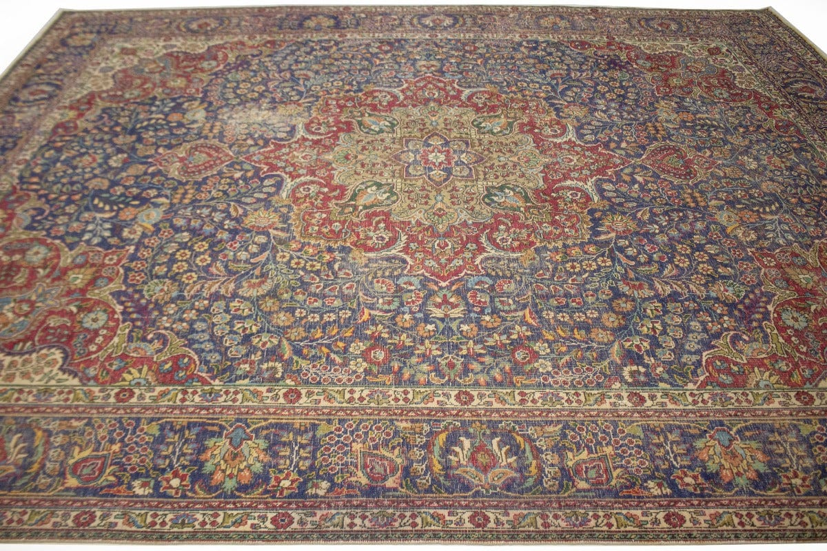 Muted Purple-navy Antique Traditional 10X13 Tabriz Persian Rug