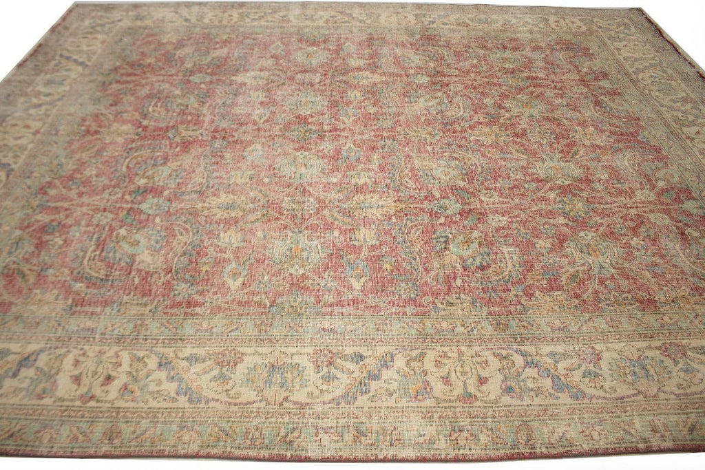Antique Muted Distressed Traditional 10X12 Tabriz Persian Rug