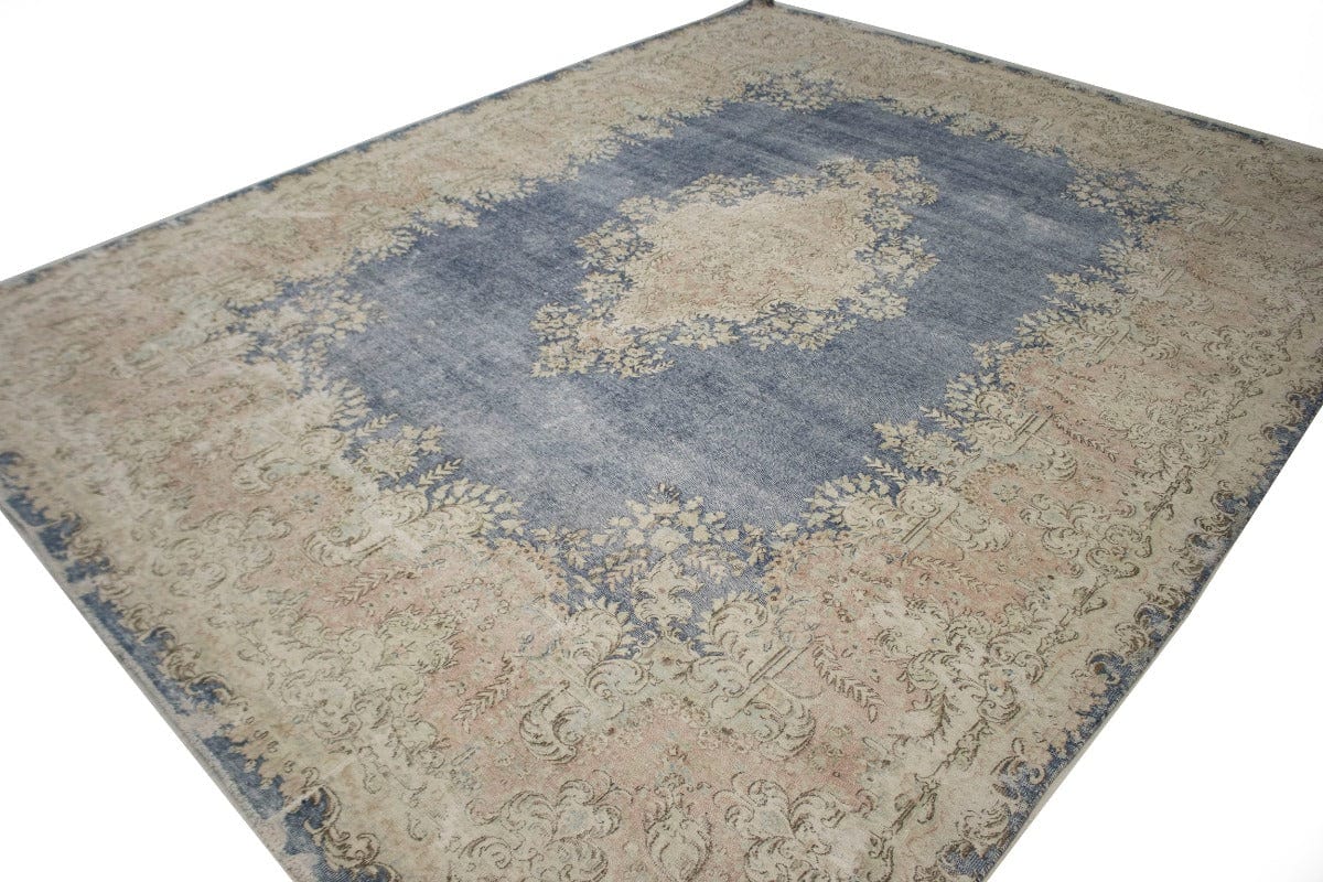 Muted Navy Blue Antique Traditional 10X13 Kerman Persian Rug