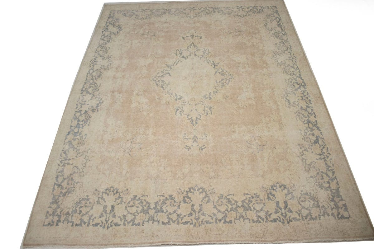 Distressed Antique Traditional Floral 10X13 Kerman Persian Rug