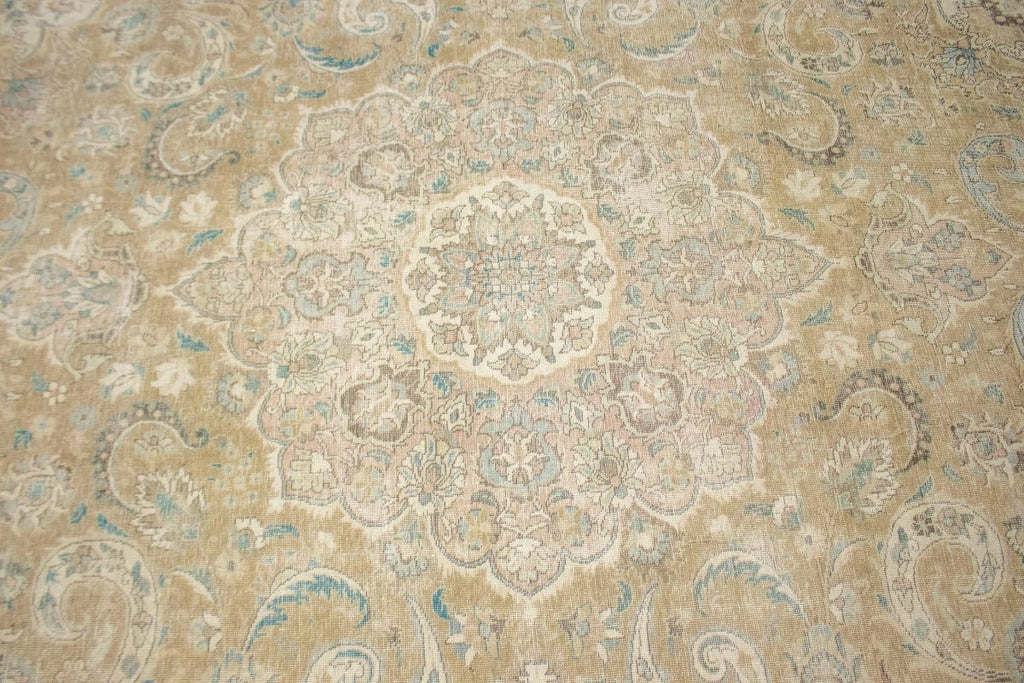 Antique Muted Brown Traditional 9'5X12'6 Tabriz Persian Rug