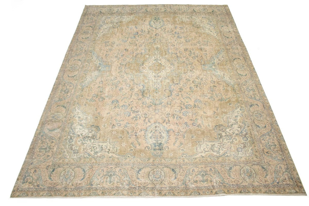 Distressed Muted Antique Traditional 10X13 Tabriz Persian Rug