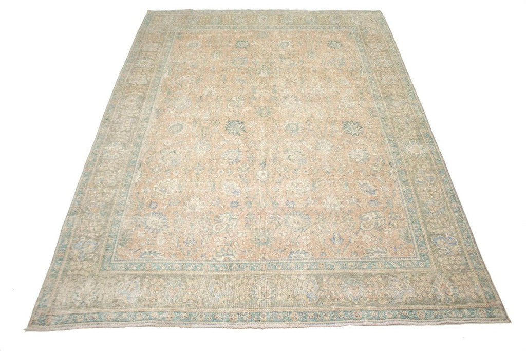 Antique Muted Distressed Traditional 10X13 Tabriz Persian Rug