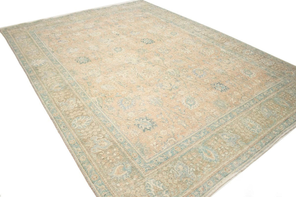 Antique Muted Distressed Traditional 10X13 Tabriz Persian Rug