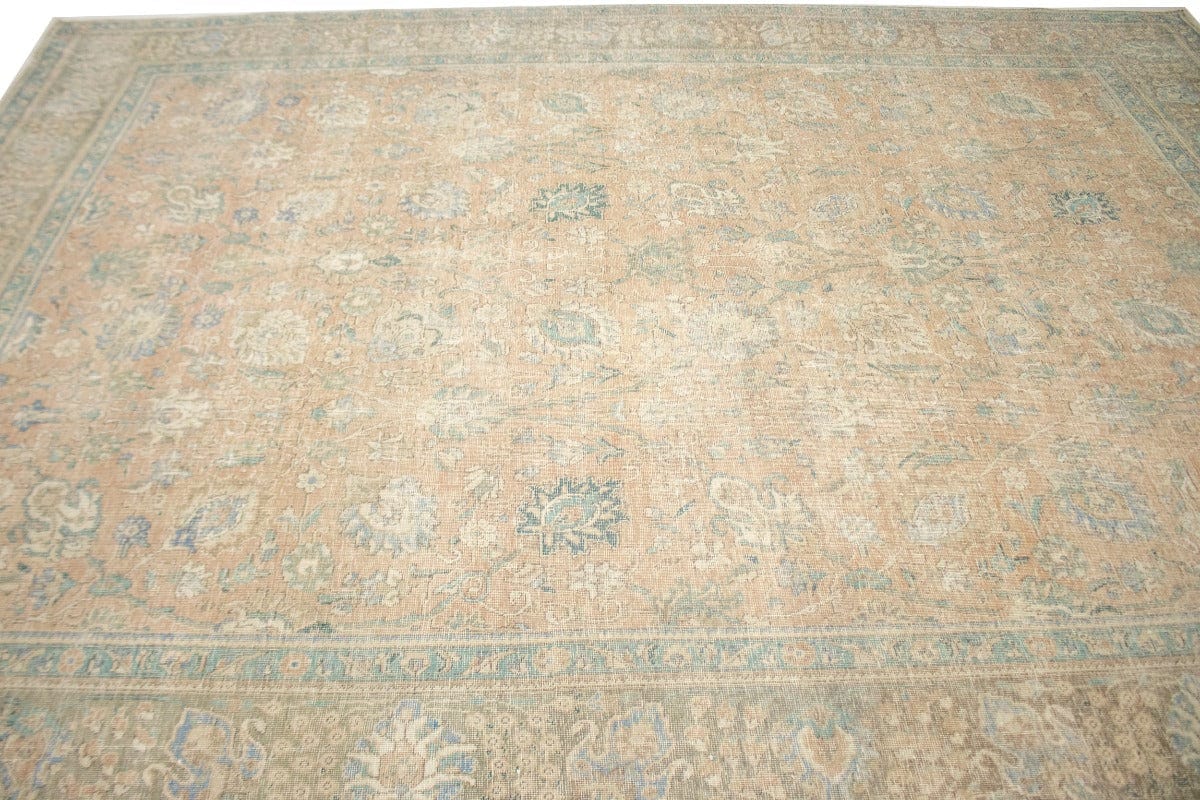 Antique Muted Distressed Traditional 10X13 Tabriz Persian Rug