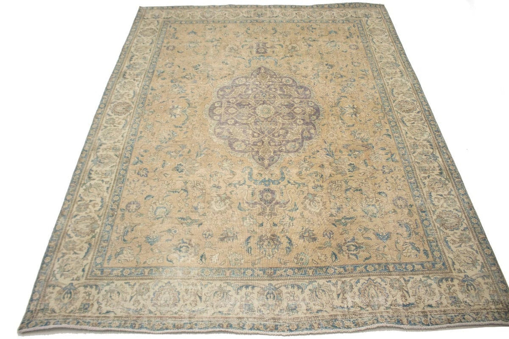 Distressed Antique Traditional 10X13 Tabriz Persian Rug