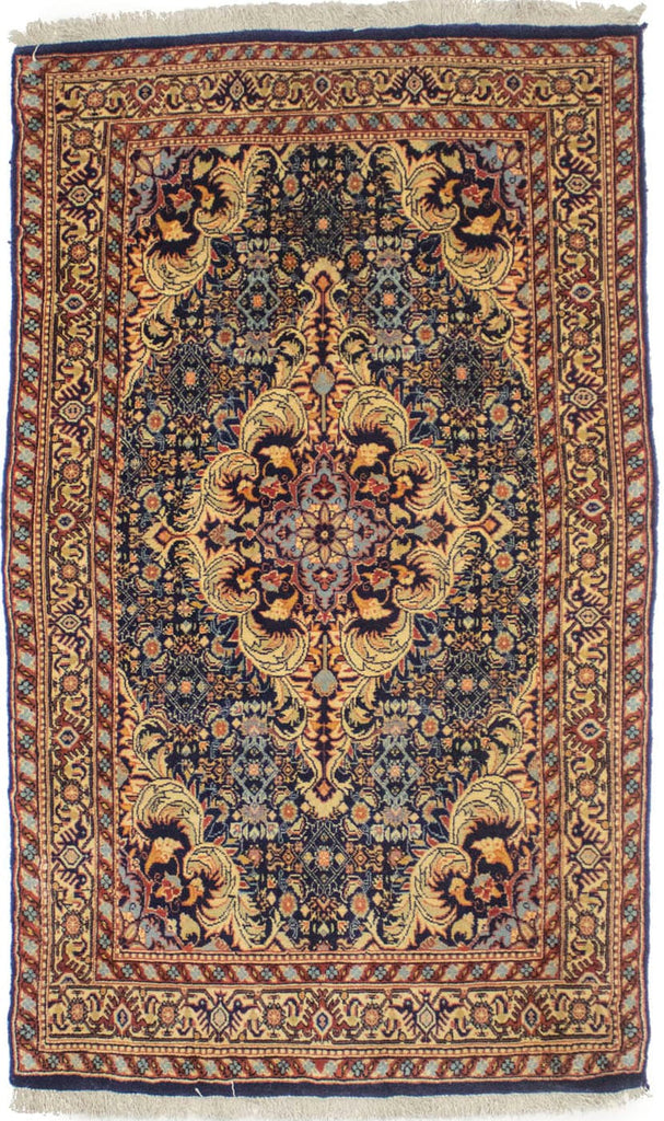 Vintage Purple-navy Floral 3X5 Bidjar Persian Rug