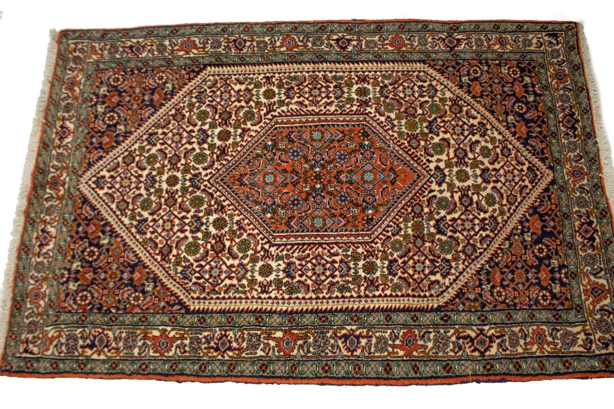 Vintage Orange Floral 3X5 Bidjar Persian Rug