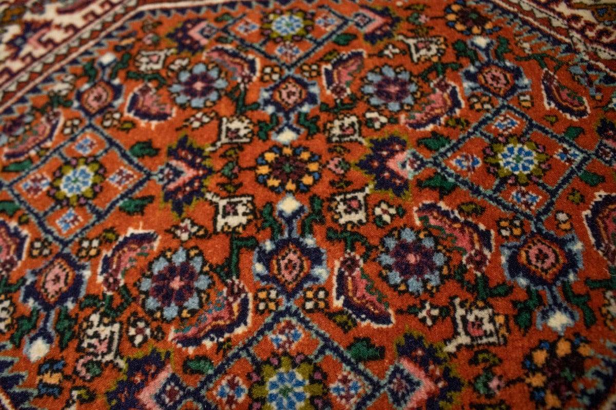 Vintage Orange Floral 3X5 Bidjar Persian Rug