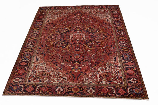 Vintage Rusty Red Floral 8'5X11'5 Heriz Persian Rug