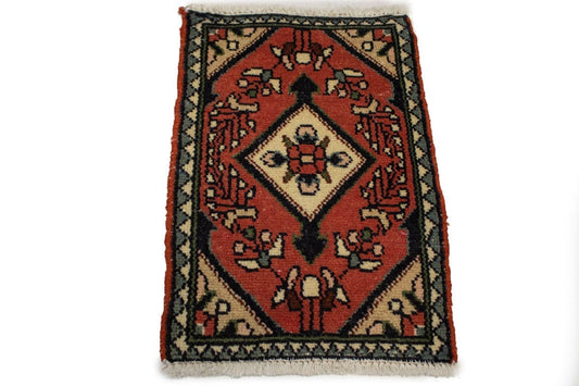Semi Antique Tribal 1'3X2 Hamedan Persian Rug