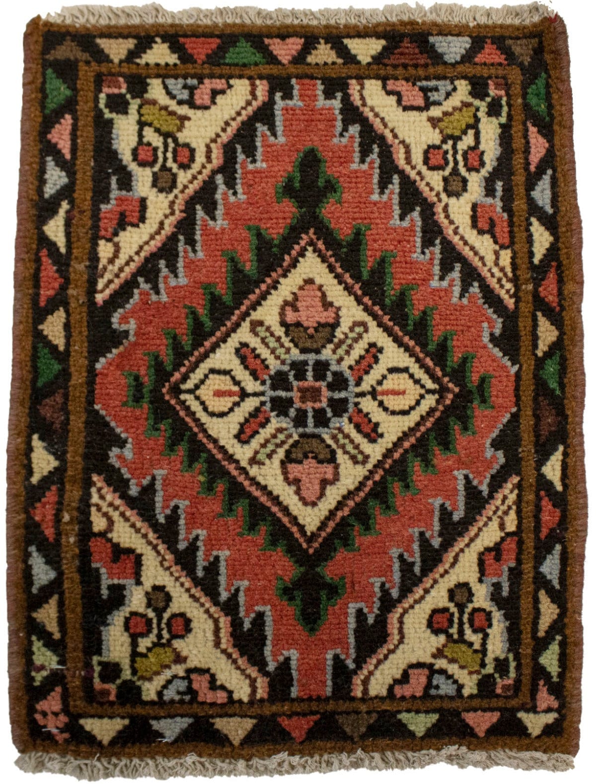 Semi Antique Floral Tribal 1'4X1'9 Hamedan Persian Rug