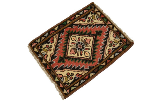 Semi Antique Floral Tribal 1'4X1'9 Hamedan Persian Rug