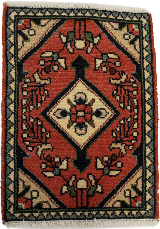 Semi Antique Floral Tribal 1'3X1'8 Hamedan Persian Rug