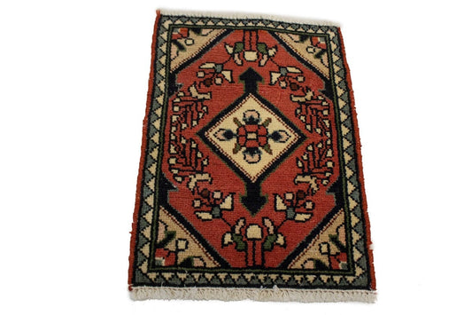 Semi Antique Floral Tribal 1'3X1'8 Hamedan Persian Rug