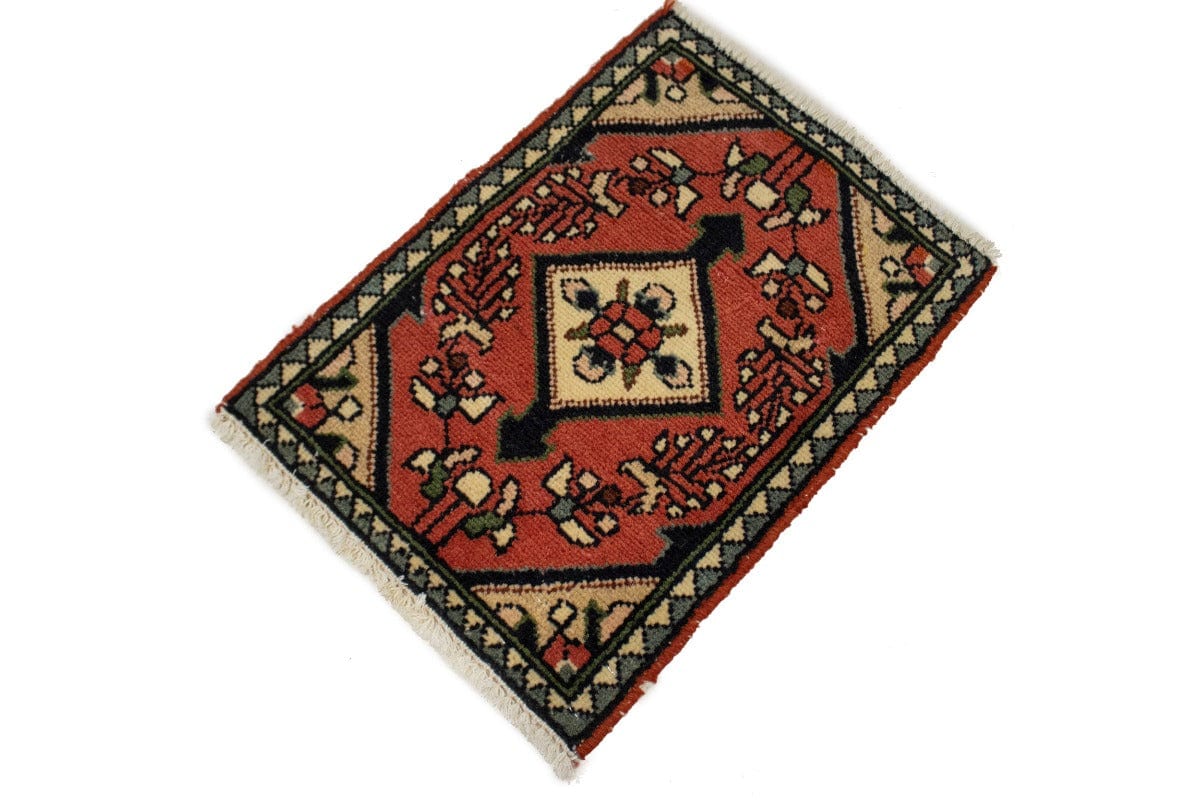 Semi Antique Floral Tribal 1'3X1'8 Hamedan Persian Rug