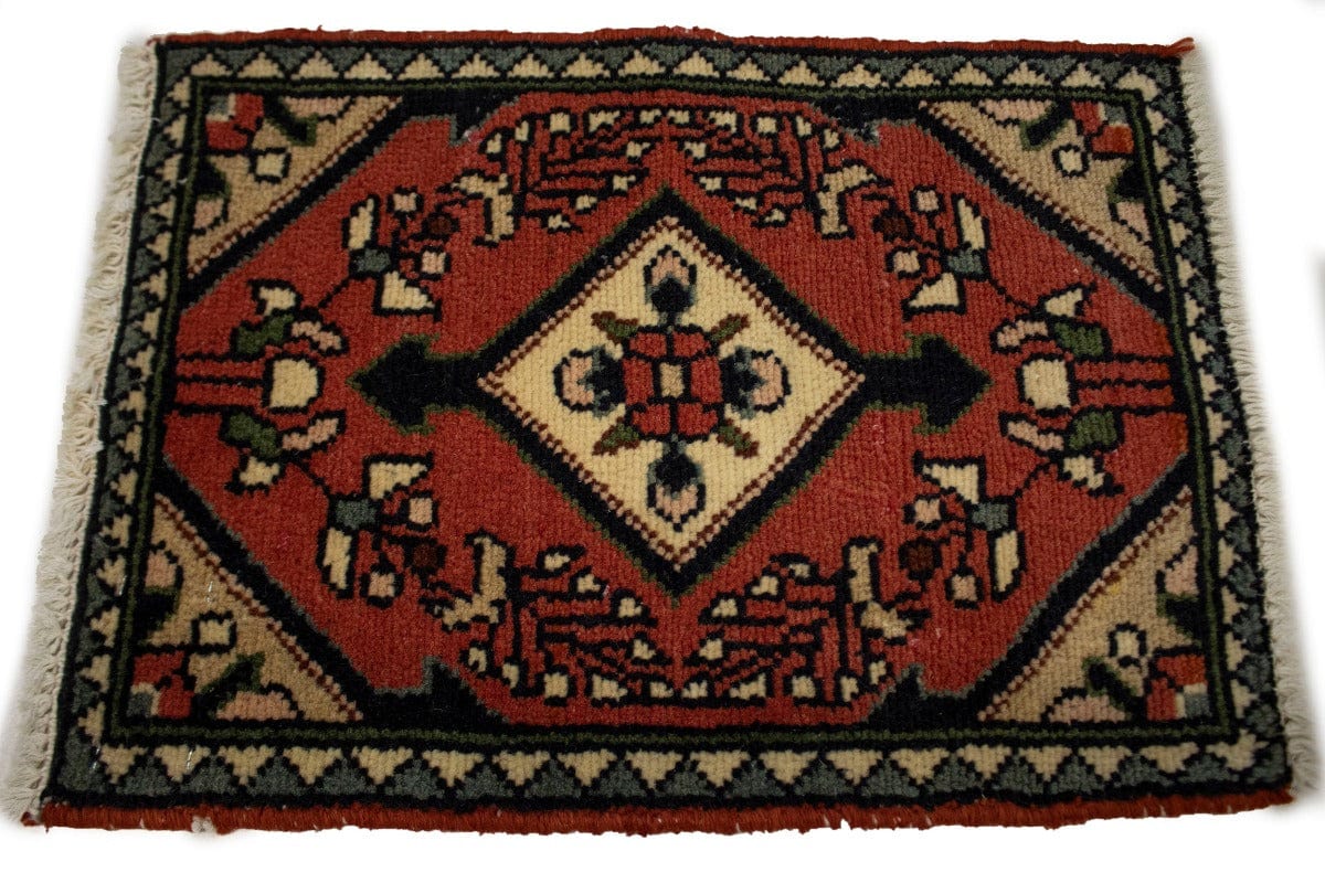 Semi Antique Floral Tribal 1'3X1'8 Hamedan Persian Rug