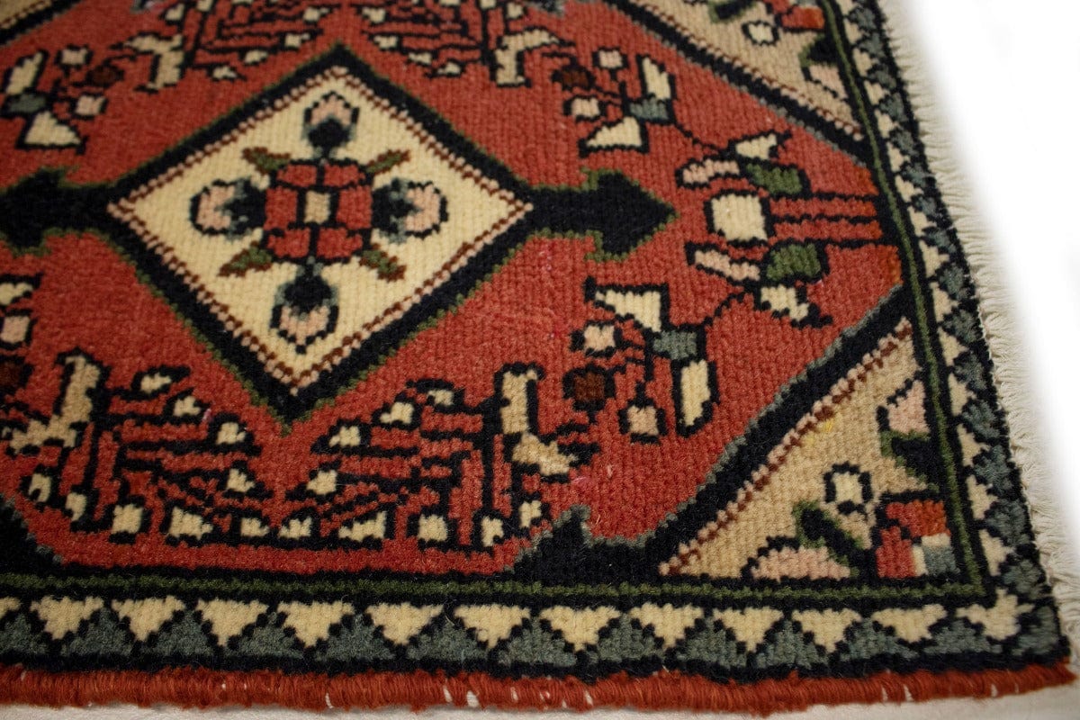 Semi Antique Floral Tribal 1'3X1'8 Hamedan Persian Rug