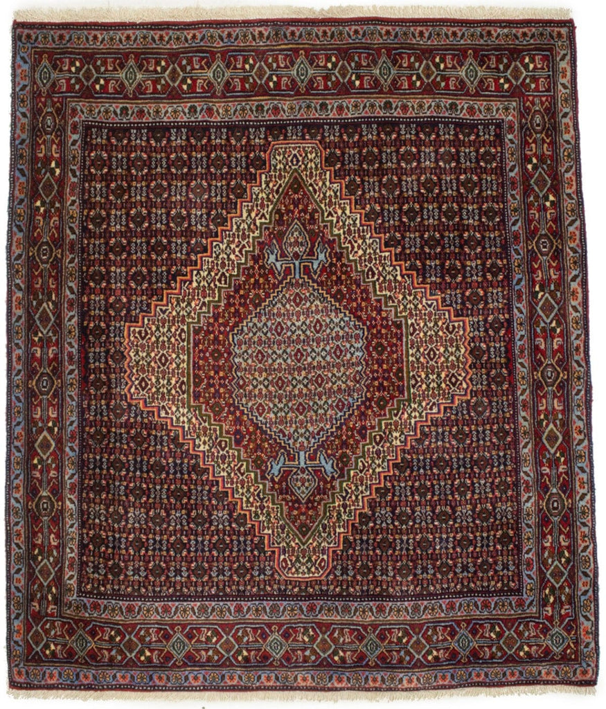 Vintage Floral Orange-red 4X5 Bidjar Sanneh Persian Rug